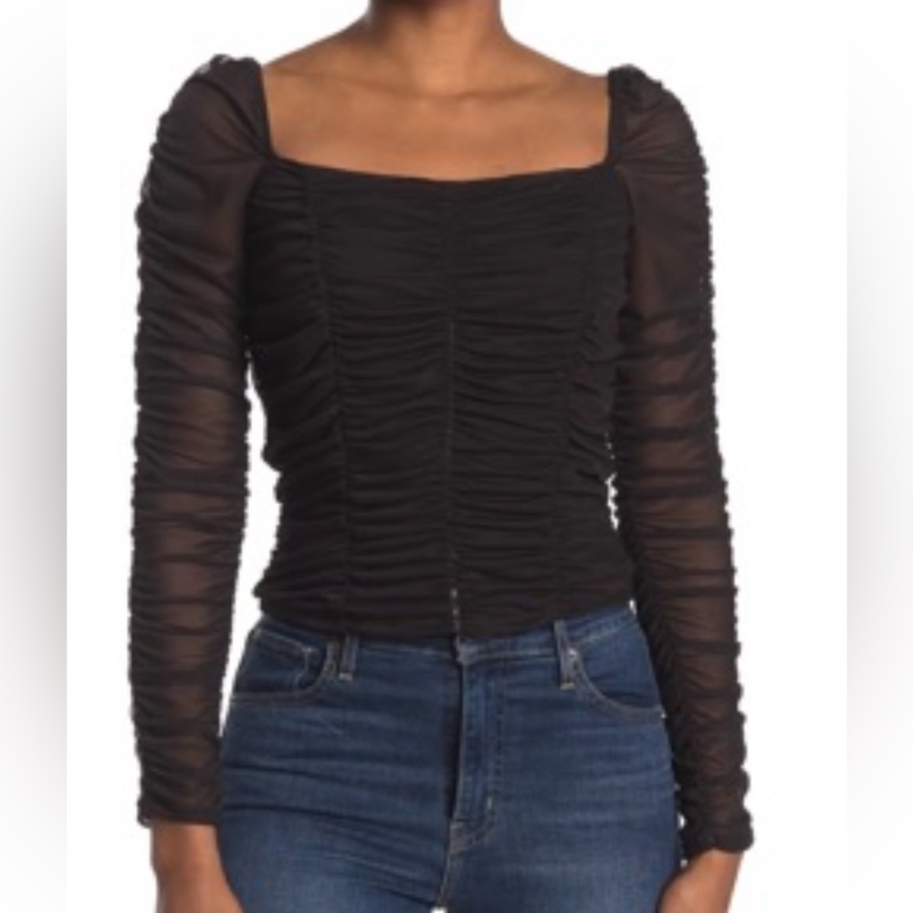 Nordstrom - Black Ruched Top